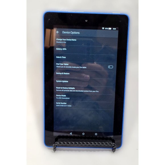 Amazon Kindle Fire 8 Inch (5th Generation) SV98LN Blue Black 8 GB Charger Bundle - Picture 2 of 3